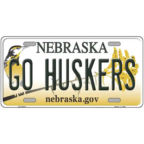 Go Huskers Novelty Metal License Plate 24" x 12" (LLP)