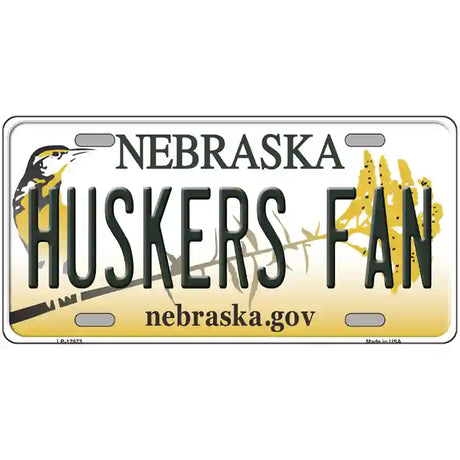 Huskers Fan Novelty Metal License Plate 24" x 12" (LLP)