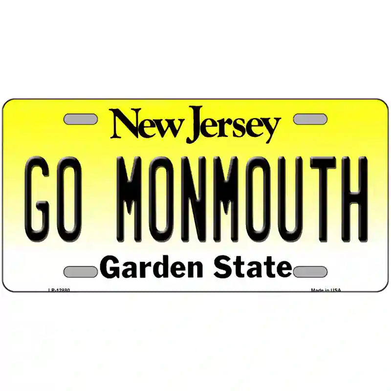 Go Monmouth Novelty Metal License Plate 24" x 12" (LLP)