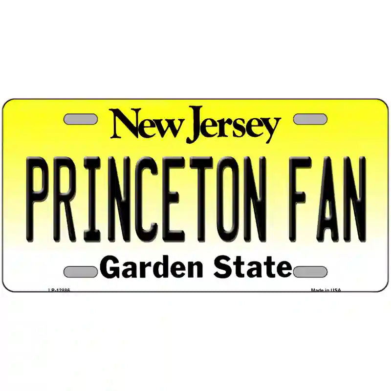 Princeton Fan Novelty Metal License Plate 24" x 12" (LLP)