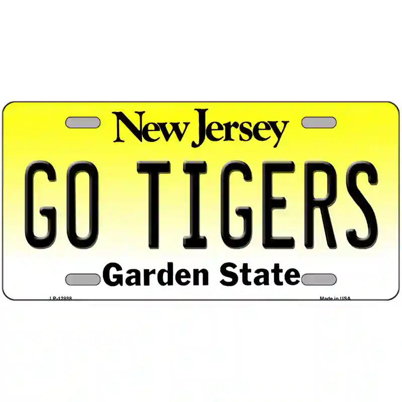 New Jersey Go Tigers Novelty Metal License Plate 24" x 12" (LLP)