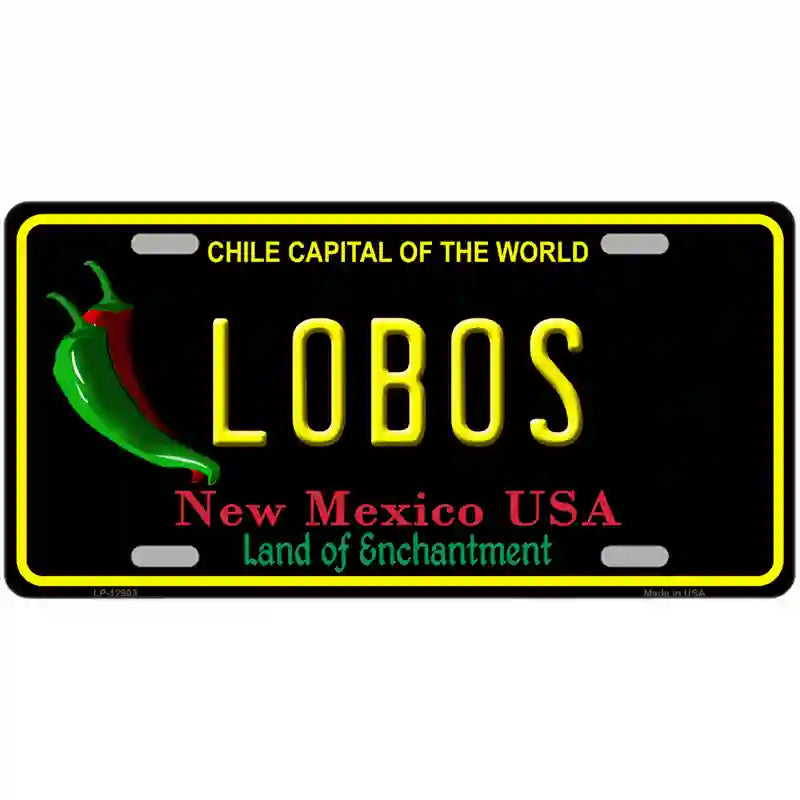 Lobos Novelty Metal License Plate 24" x 12" (LLP)