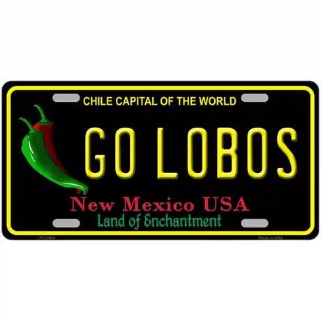 Go Lobos Novelty Metal License Plate 24" x 12" (LLP)