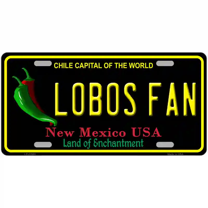 Lobos Fan Novelty Metal License Plate 24" x 12" (LLP)