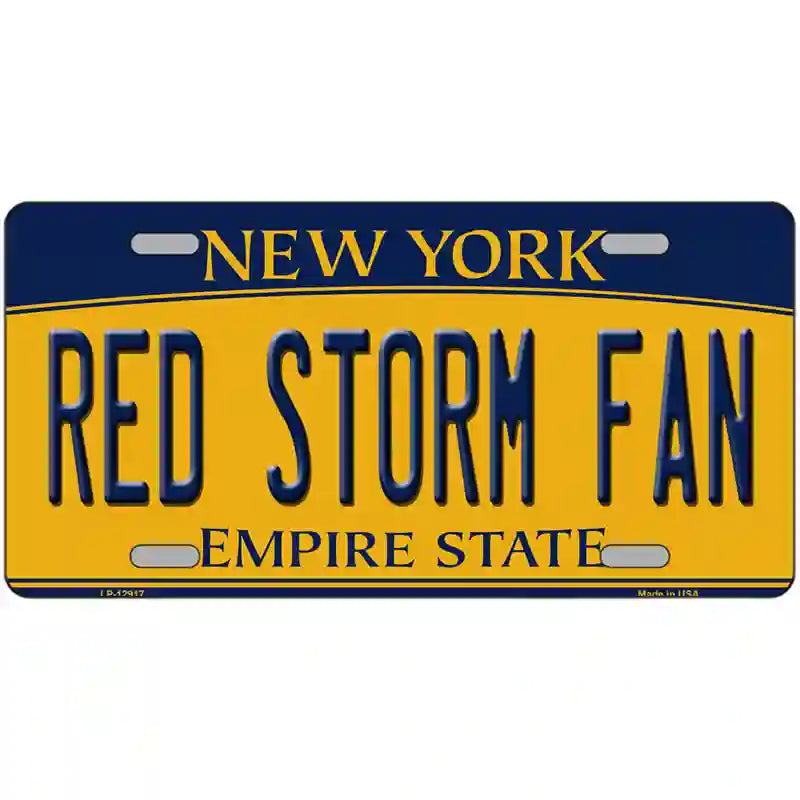 Red Storm Fan Novelty Metal License Plate 24" x 12" (LLP)