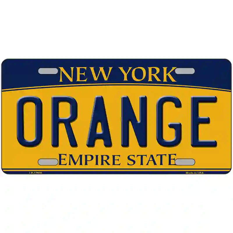 Orange Novelty Metal License Plate 24" x 12" (LLP)