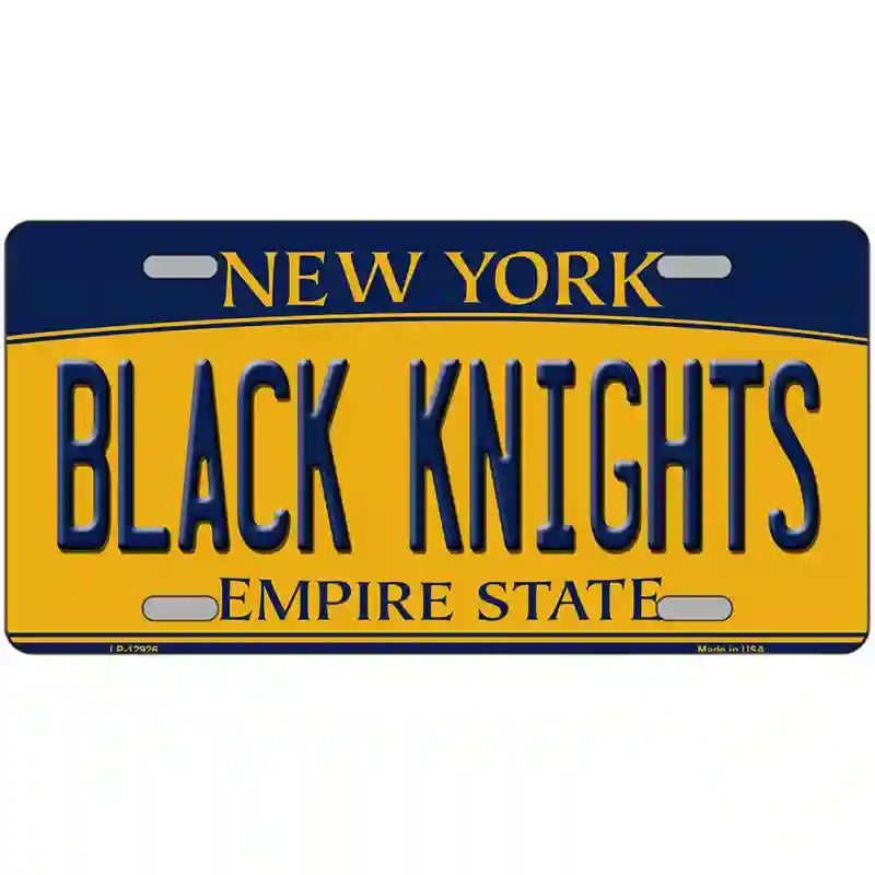 Black Knights Novelty Metal License Plate 24" x 12" (LLP)