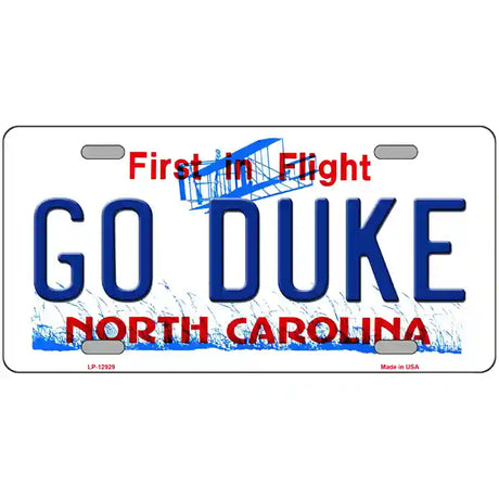 Go Duke Novelty Metal License Plate 24" x 12" (LLP)