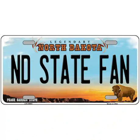 North Dakota State Fan Novelty Metal License Plate 24" x 12" (LLP)