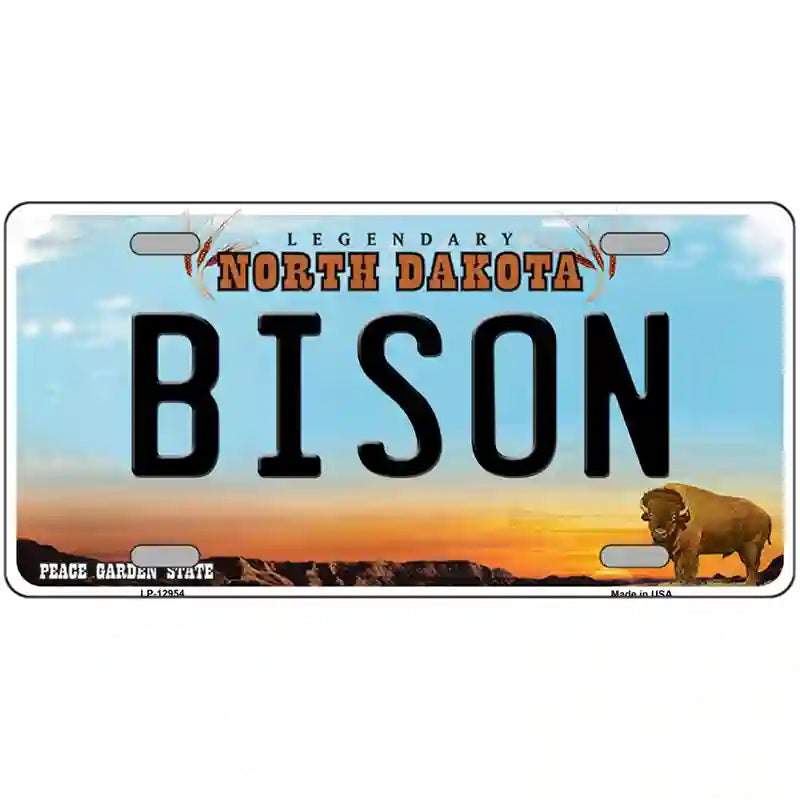 Bison Novelty Metal License Plate 24" x 12" (LLP)