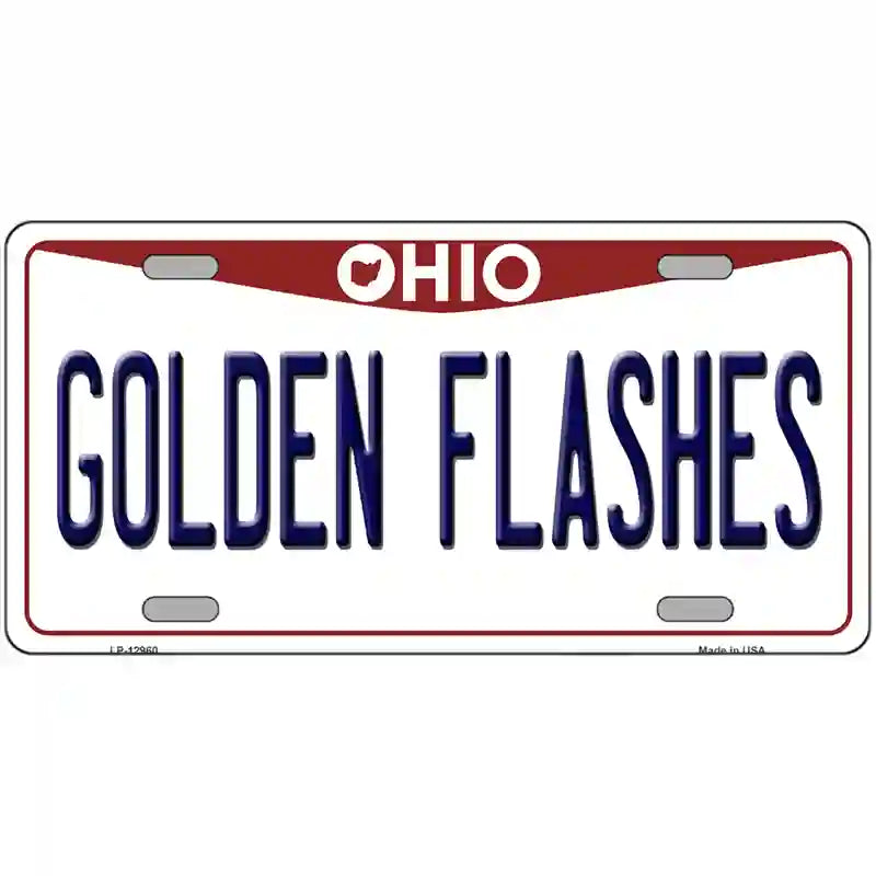 Golden Flashes Novelty Metal License Plate 24" x 12" (LLP)