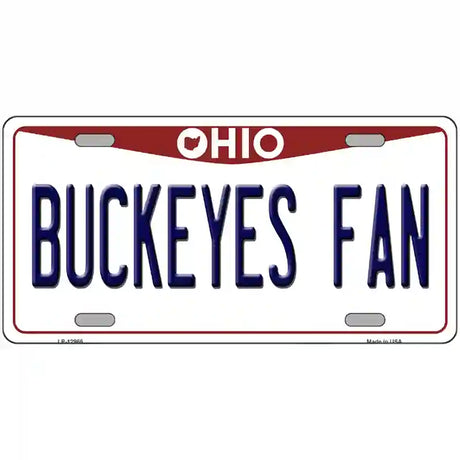 Buckeyes Fan Novelty Metal License Plate 24" x 12" (LLP)