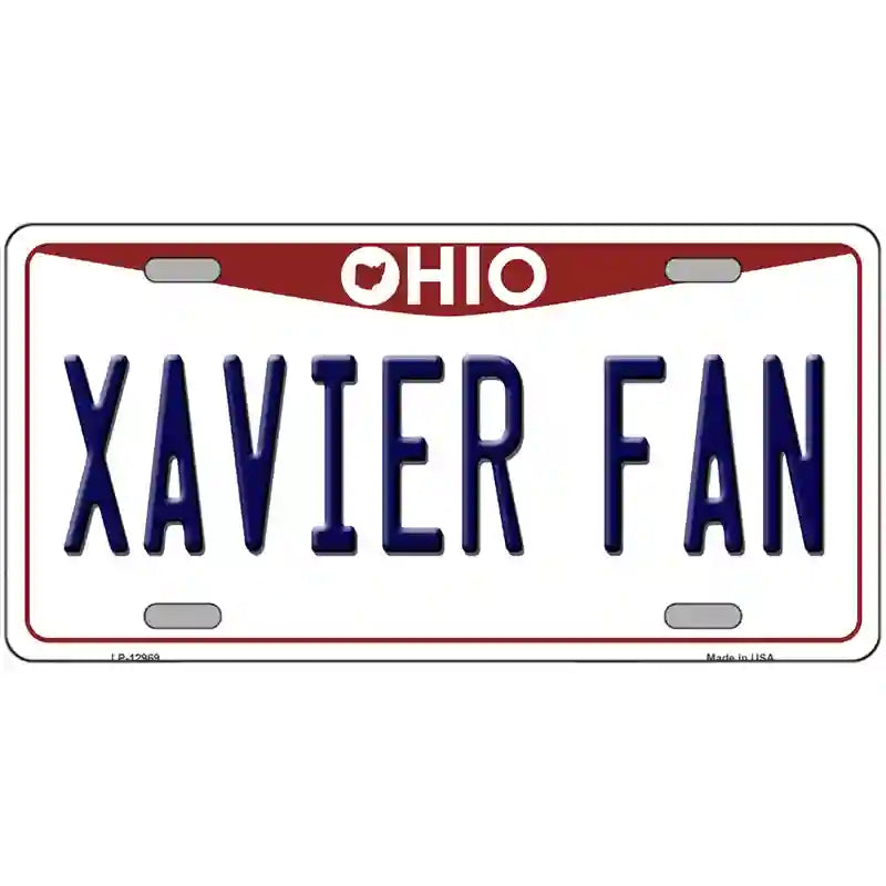 Xavier Fan Novelty Metal License Plate 24" x 12" (LLP)