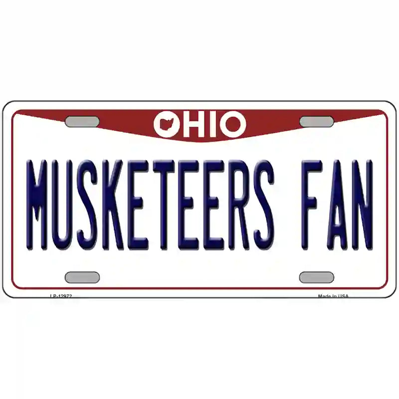 Musketeers Fan Novelty Metal License Plate 24" x 12" (LLP)