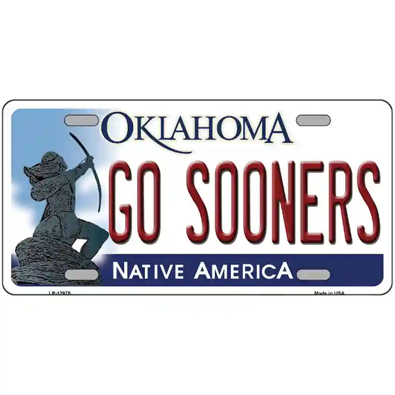 Go Sooners Novelty Metal License Plate 24" x 12" (LLP)