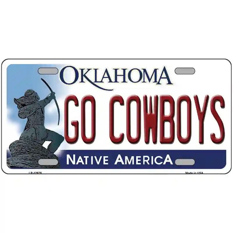 Go Cowboys Novelty Metal License Plate 24" x 12" (LLP)