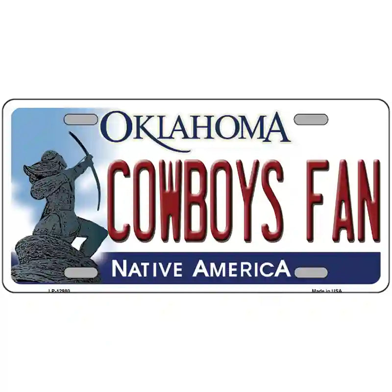 Cowboys Fan Novelty Metal License Plate 24" x 12" (LLP)