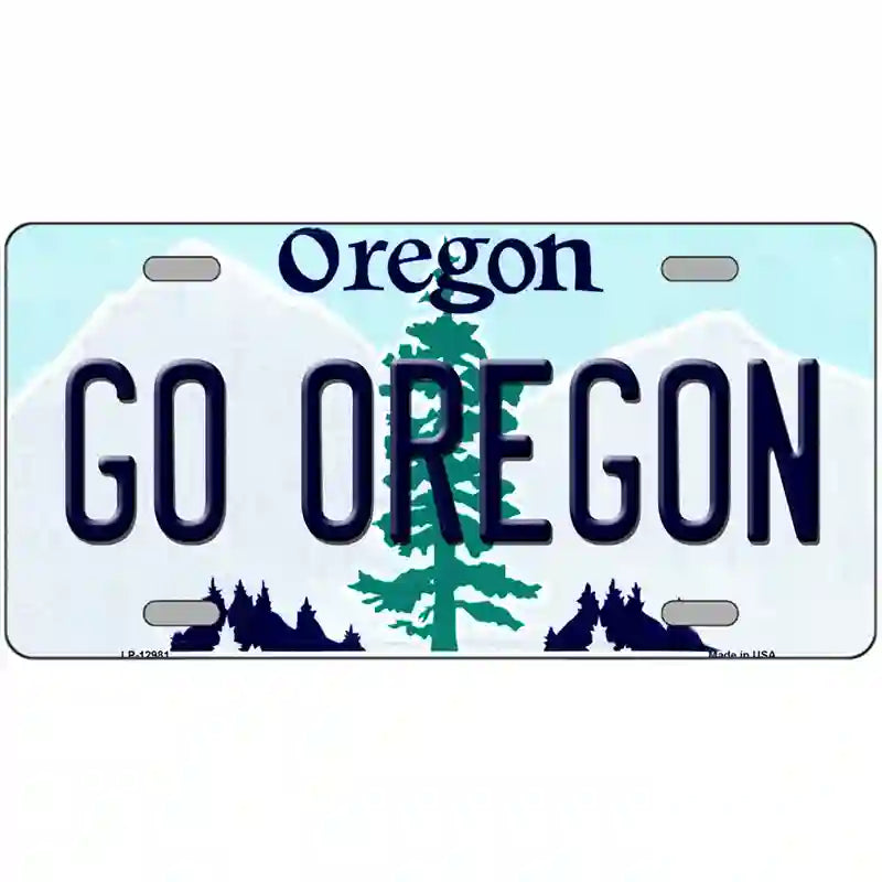 Go Oregon Novelty Metal License Plate 24" x 12" (LLP)