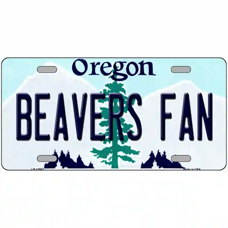 Beavers Fan Novelty Metal License Plate 24" x 12" (LLP)