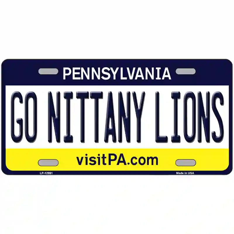 Go Nittany Lions Novelty Metal License Plate 24" x 12" (LLP)