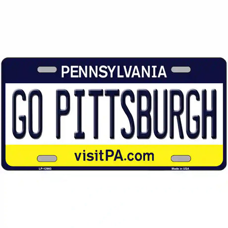 Go Pittsburgh Novelty Metal License Plate 24" x 12" (LLP)