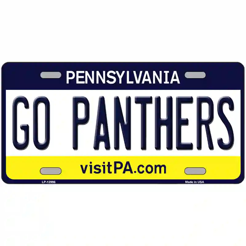 Go Panthers Novelty Metal License Plate 24" x 12" (LLP)