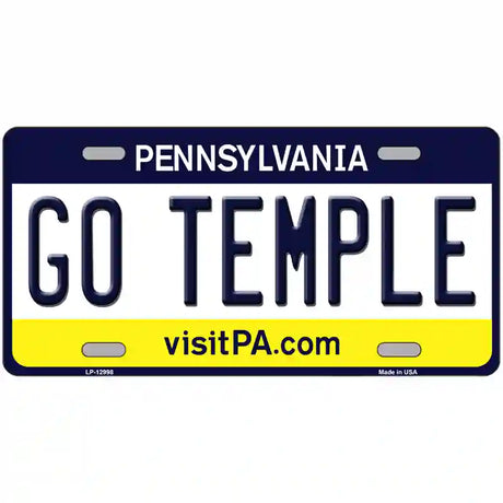 Go Temple Novelty Metal License Plate 24" x 12" (LLP)