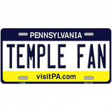 Temple Fan Novelty Metal License Plate 24" x 12" (LLP)