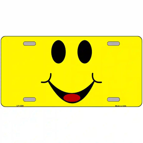 Happy Smiley Novelty Metal License Plate 24" x 12" (LLP)