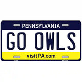 Go Owls Novelty Metal License Plate 24" x 12" (LLP)