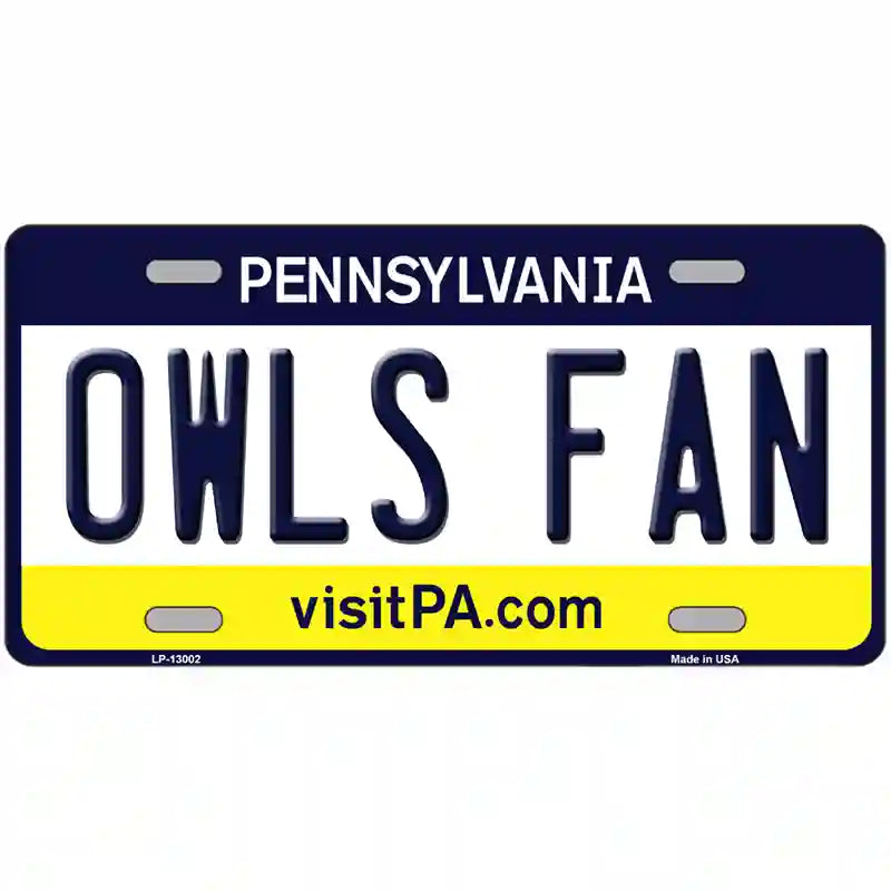 Owls Fan Novelty Metal License Plate 24" x 12" (LLP)