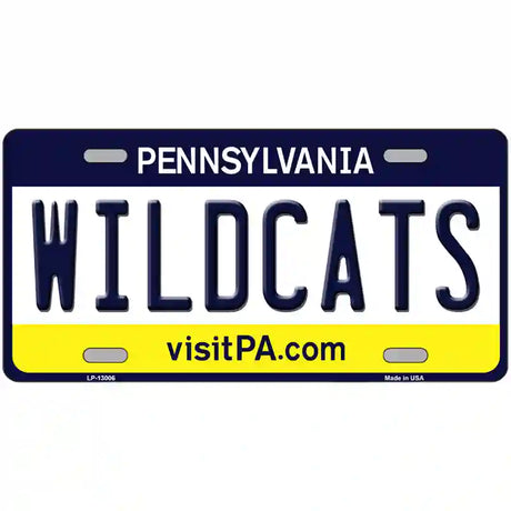 Wildcats Pennsylvania Novelty Metal License Plate 24" x 12" (LLP)