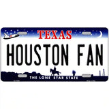 Houston Fan Novelty Metal License Plate 24" x 12" (LLP)