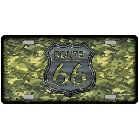 Route 66 Camouflage Novelty Metal License Plate 24" x 12" (LLP)