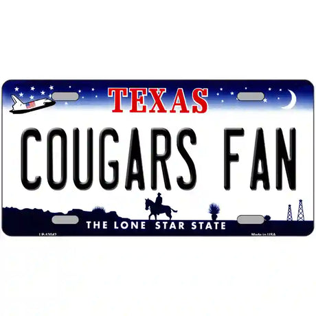 Cougars Fan Novelty Metal License Plate 24" x 12" (LLP)