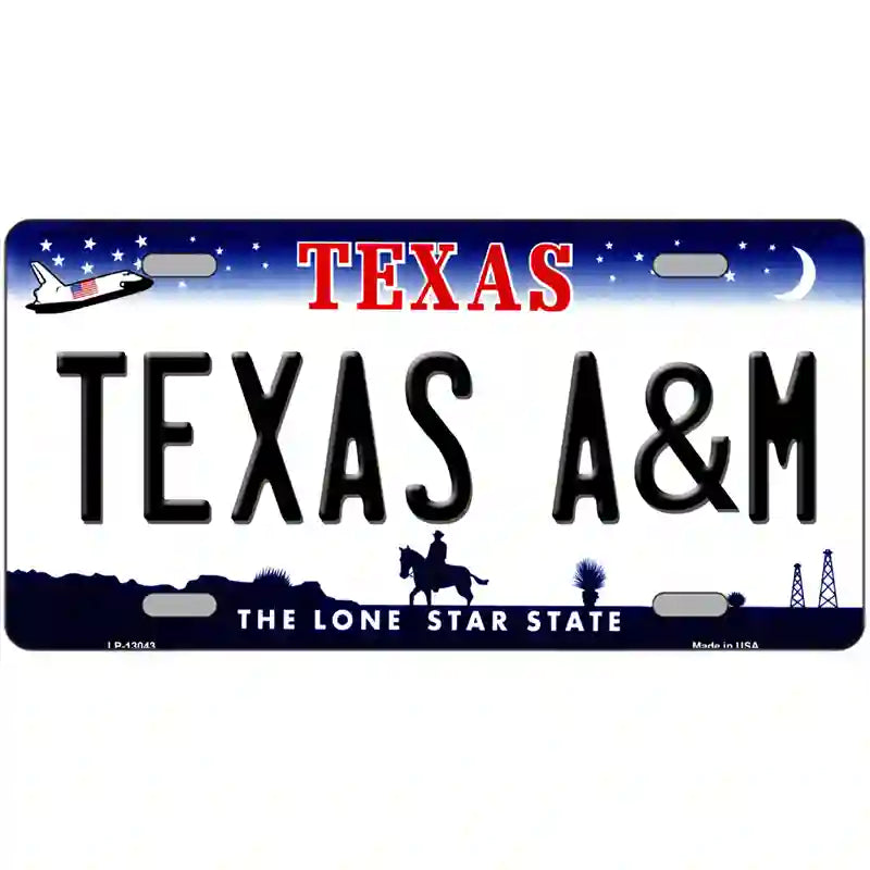 Texas A&M Novelty Metal License Plate 24" x 12" (LLP)