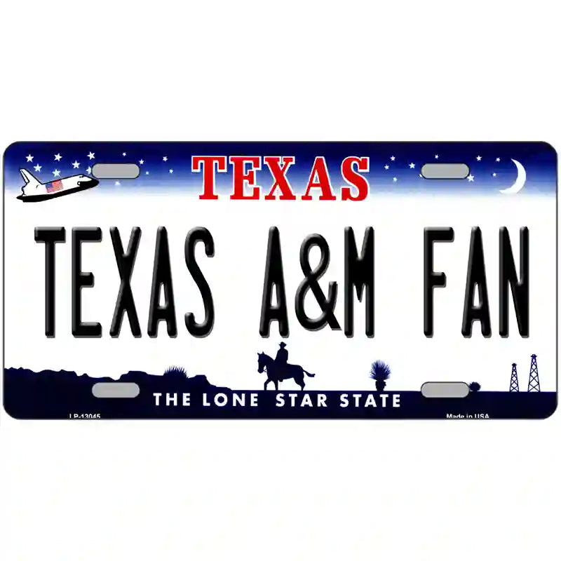 Texas A&M Fan Novelty Metal License Plate 24" x 12" (LLP)