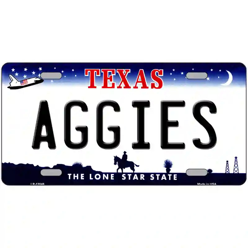 Aggies Texas Novelty Metal License Plate 24" x 12" (LLP)