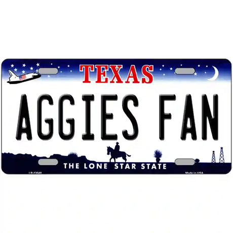 Aggies Fan Texas Novelty Metal License Plate 24" x 12" (LLP)