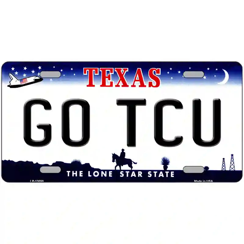 Go TCU Novelty Metal License Plate 24" x 12" (LLP)