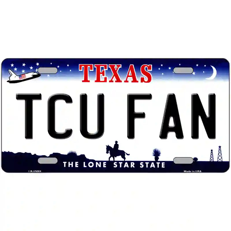 TCU Fan Novelty Metal License Plate 24" x 12" (LLP)