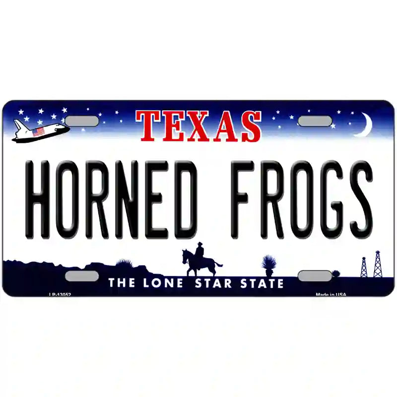 Horned Frogs Novelty Metal License Plate 24" x 12" (LLP)