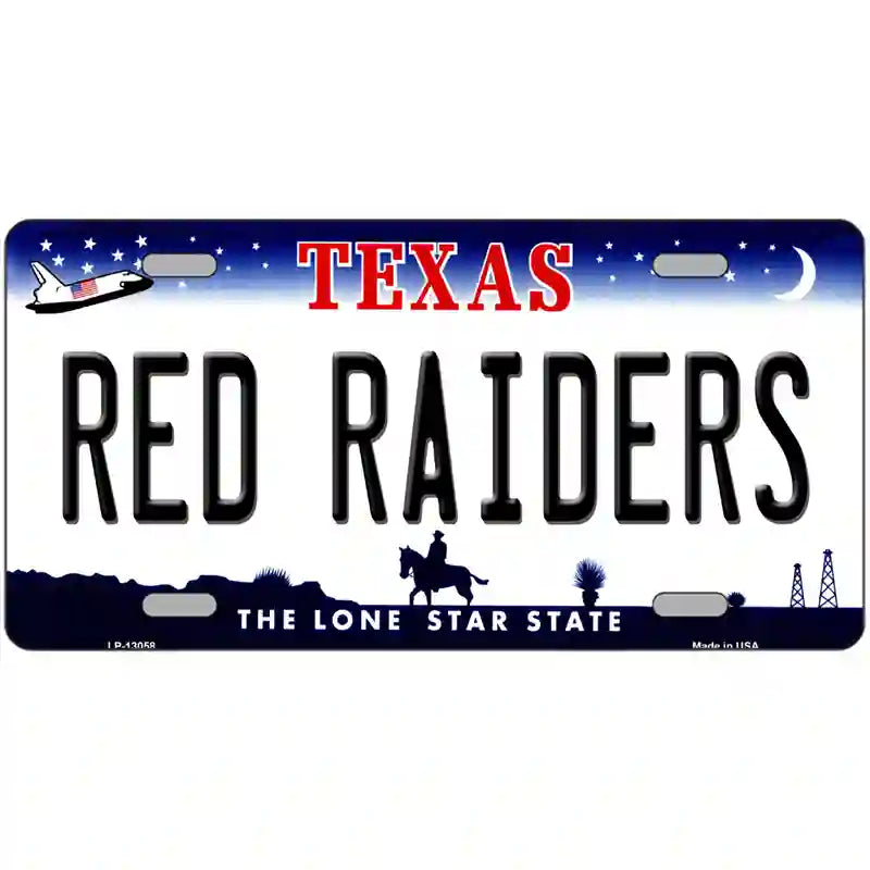 Red Raiders Novelty Metal License Plate 24" x 12" (LLP)