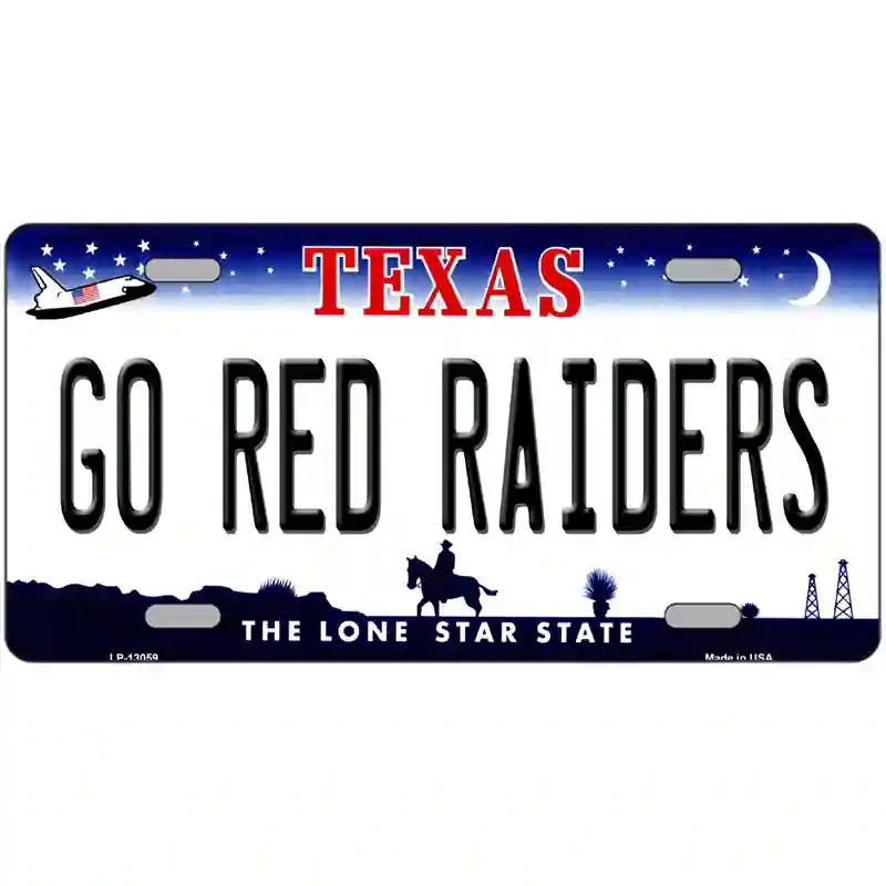 Go Red Raiders Novelty Metal License Plate 24" x 12" (LLP)