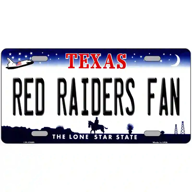 Red Raiders Fan Novelty Metal License Plate 24" x 12" (LLP)