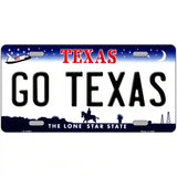 Go Texas Novelty Metal License Plate 24" x 12" (LLP)