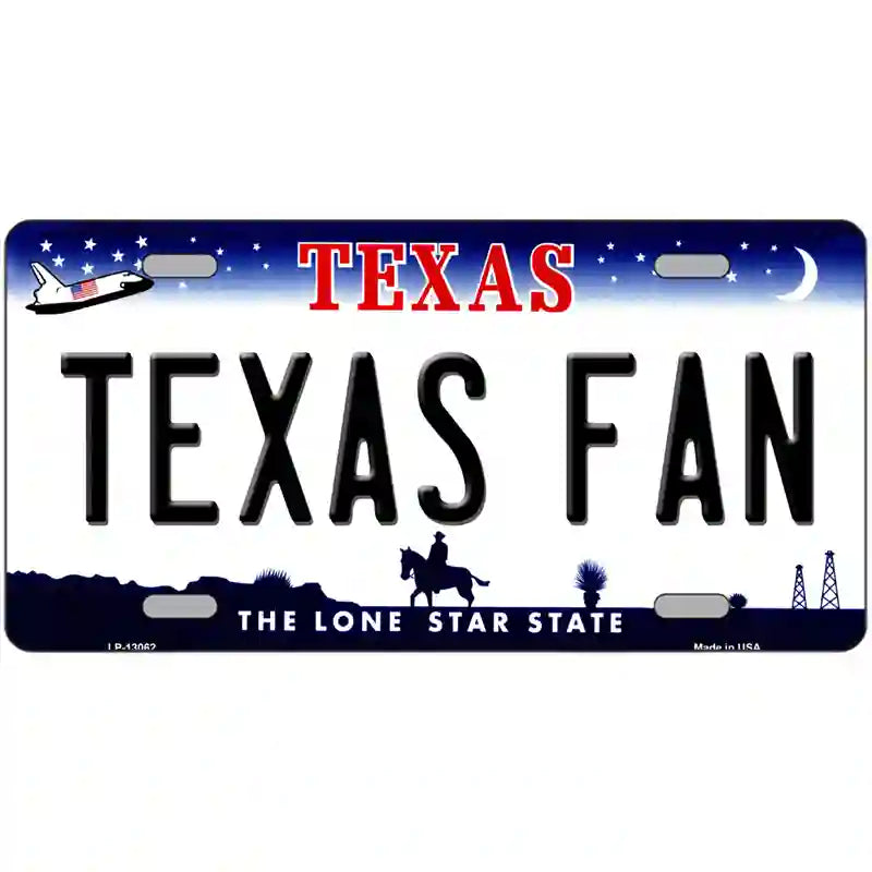 Texas Fan Novelty Metal License Plate 24" x 12" (LLP)