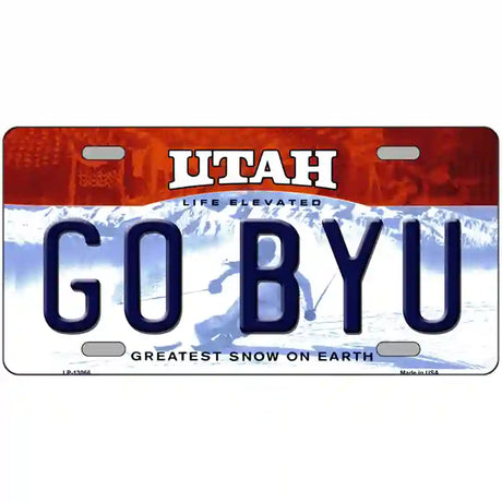 Go BYU Novelty Metal License Plate 24" x 12" (LLP)