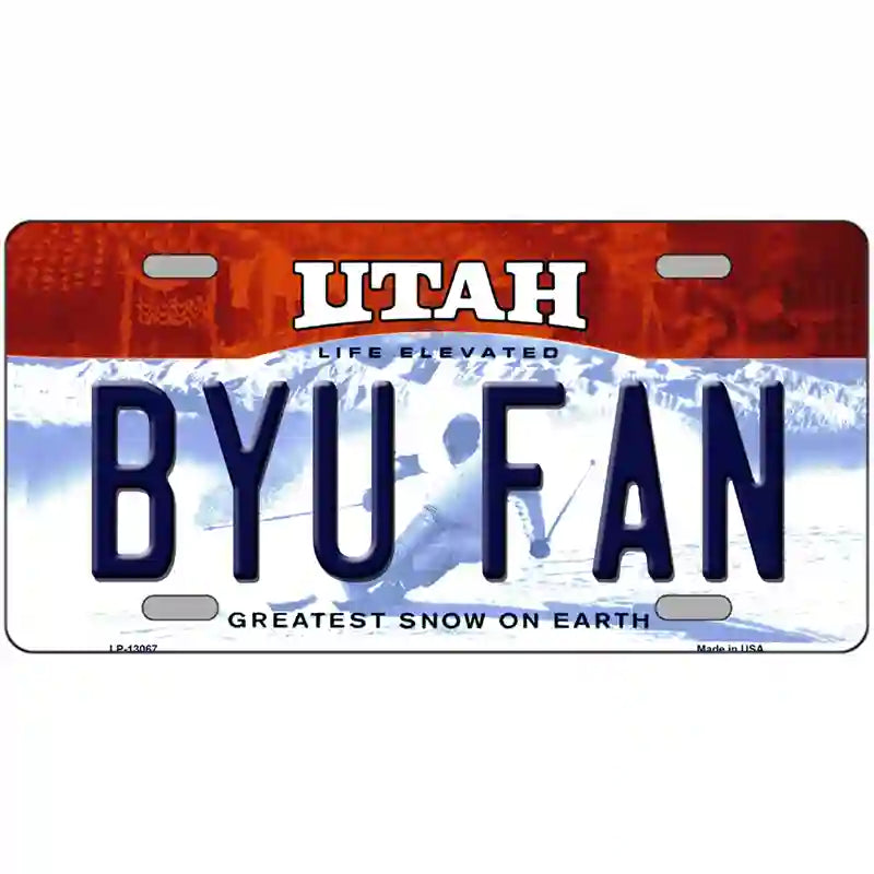 BYU Fan Novelty Metal License Plate 24" x 12" (LLP)