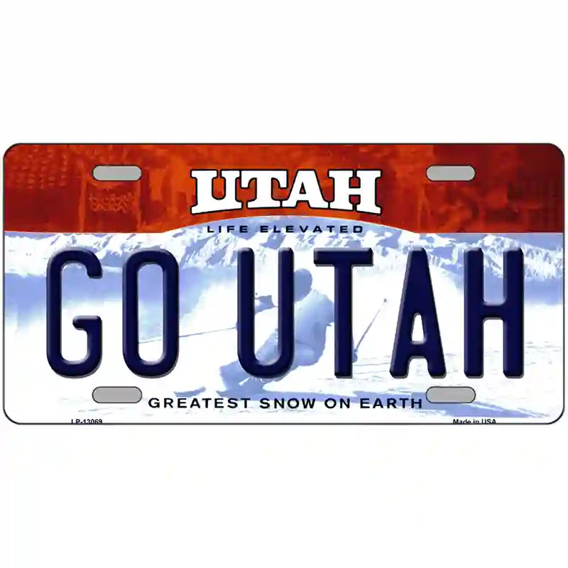 Go Utah Novelty Metal License Plate 24" x 12" (LLP)